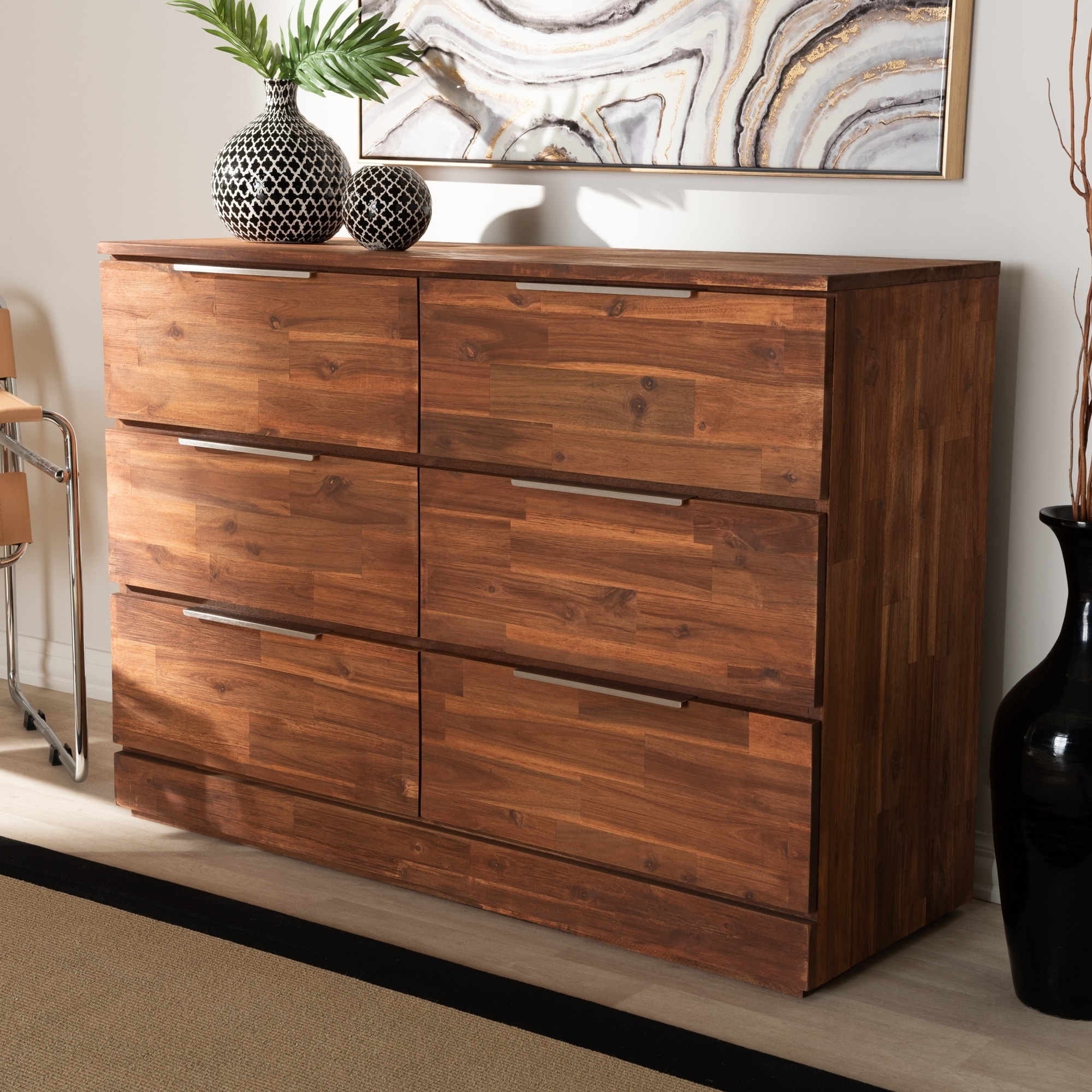 Shop Carbon Loft Sonique Studio Golden Oak Finish Wood 6 Drawer