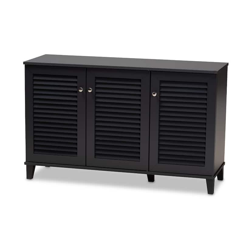 Copper Grove Zdolbuniv Wood 8-shelf Shoe Storage Cabinet - Dark Gray - Dark Wood - N/A