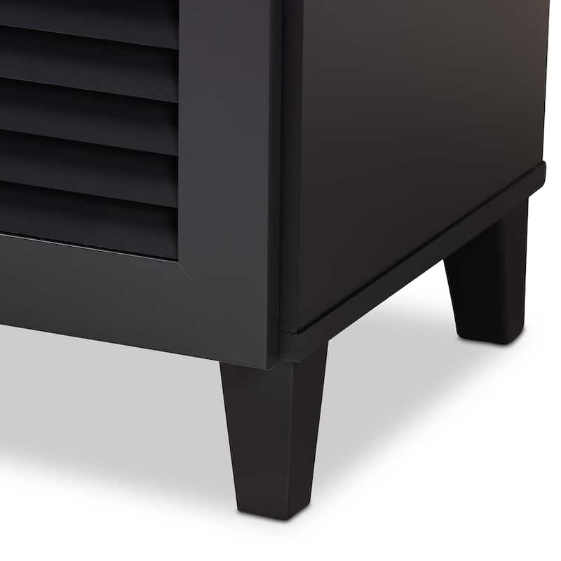 Contemporary 5-shelf/1-drawer Wood Shoe Storage Cabinet