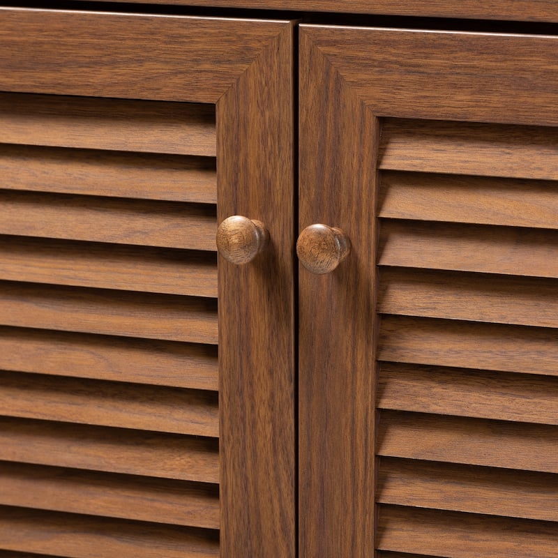 Contemporary 5-shelf/1-drawer Wood Shoe Storage Cabinet