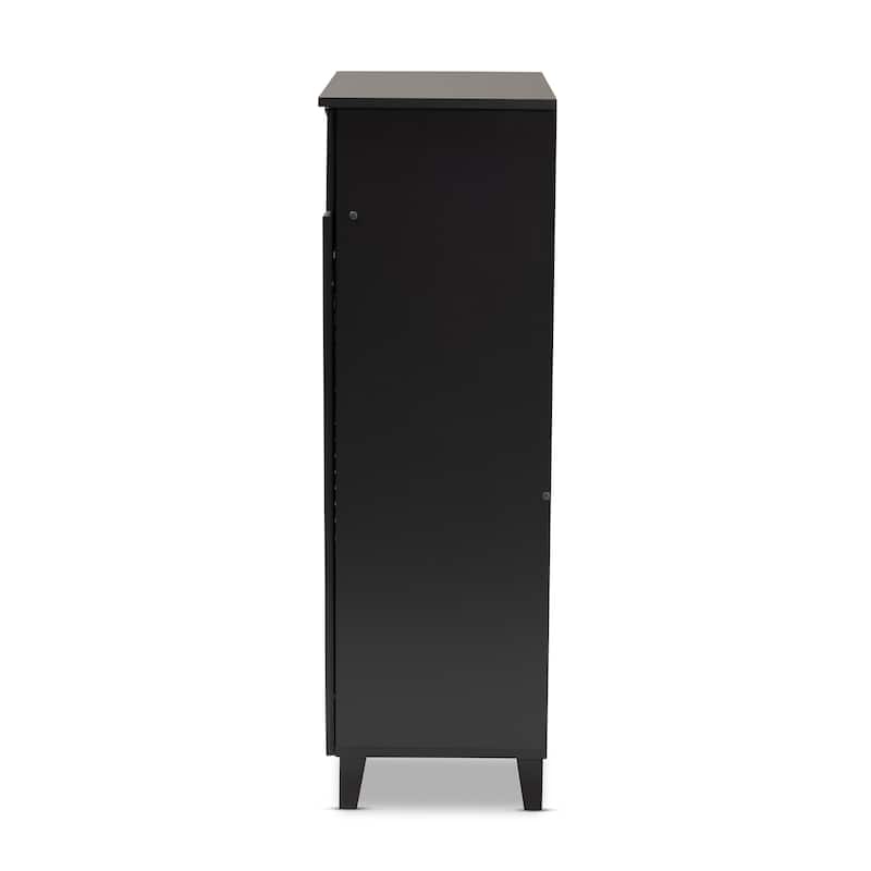 Contemporary 5-shelf/1-drawer Wood Shoe Storage Cabinet