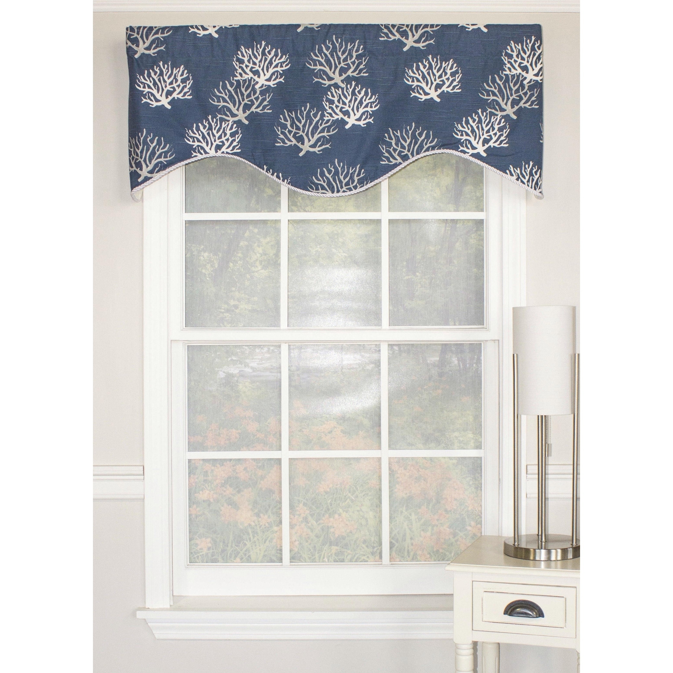 Shop Rlf Home Sea Coral Cornice 50 Window Valance In Grey As Is