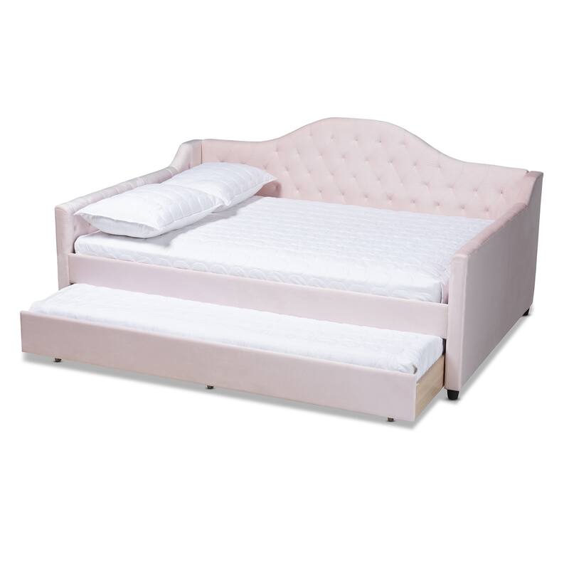 Copper Grove Koziatyn Contemporary Velvet Daybed with Trundle
