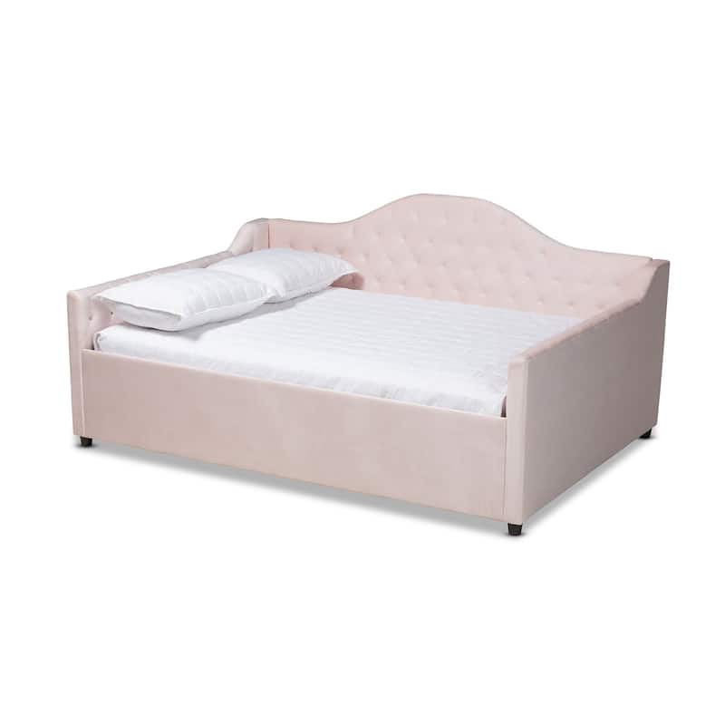 Copper Grove Koziatyn Contemporary Velvet Daybed - Pink - Queen