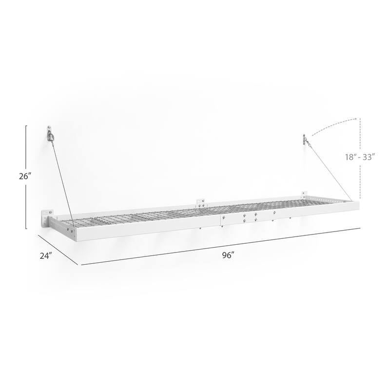NewAge Products Pro Series 2 ft. x 8 ft. Wall Mounted Steel Shelf Bed