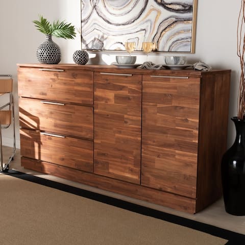 Carbon Loft Sonique Contemporary Brown Wood 3-drawer Dining Room Sideboard