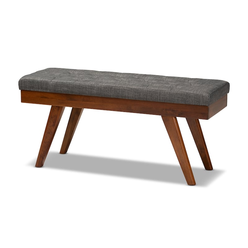 Carson Carrington Idsjon Mid-century Fabric Dining Bench - Dark Gray