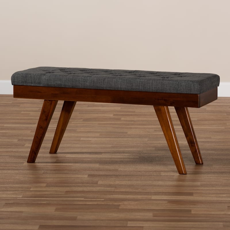 Carson Carrington Idsjon Mid-century Fabric Dining Bench