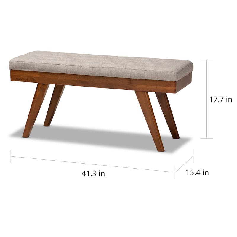 Carson Carrington Idsjon Mid-century Fabric Dining Bench