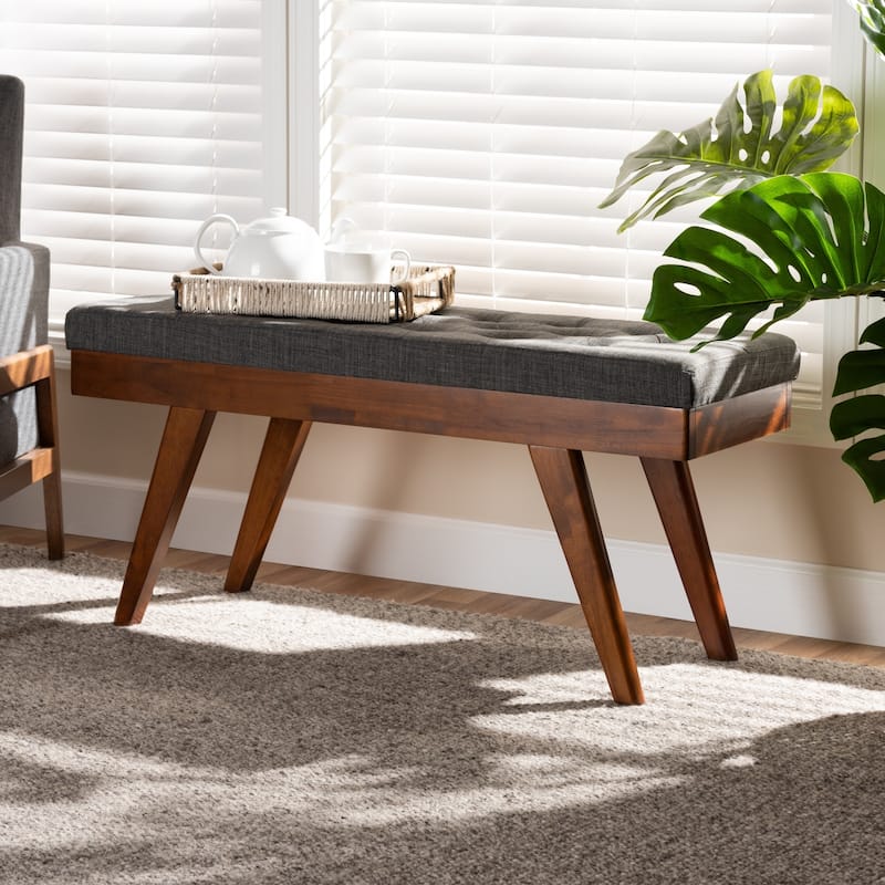 Carson Carrington Idsjon Mid-century Fabric Dining Bench