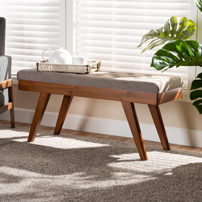 Carson Carrington Idsjon Mid-century Fabric Dining Bench