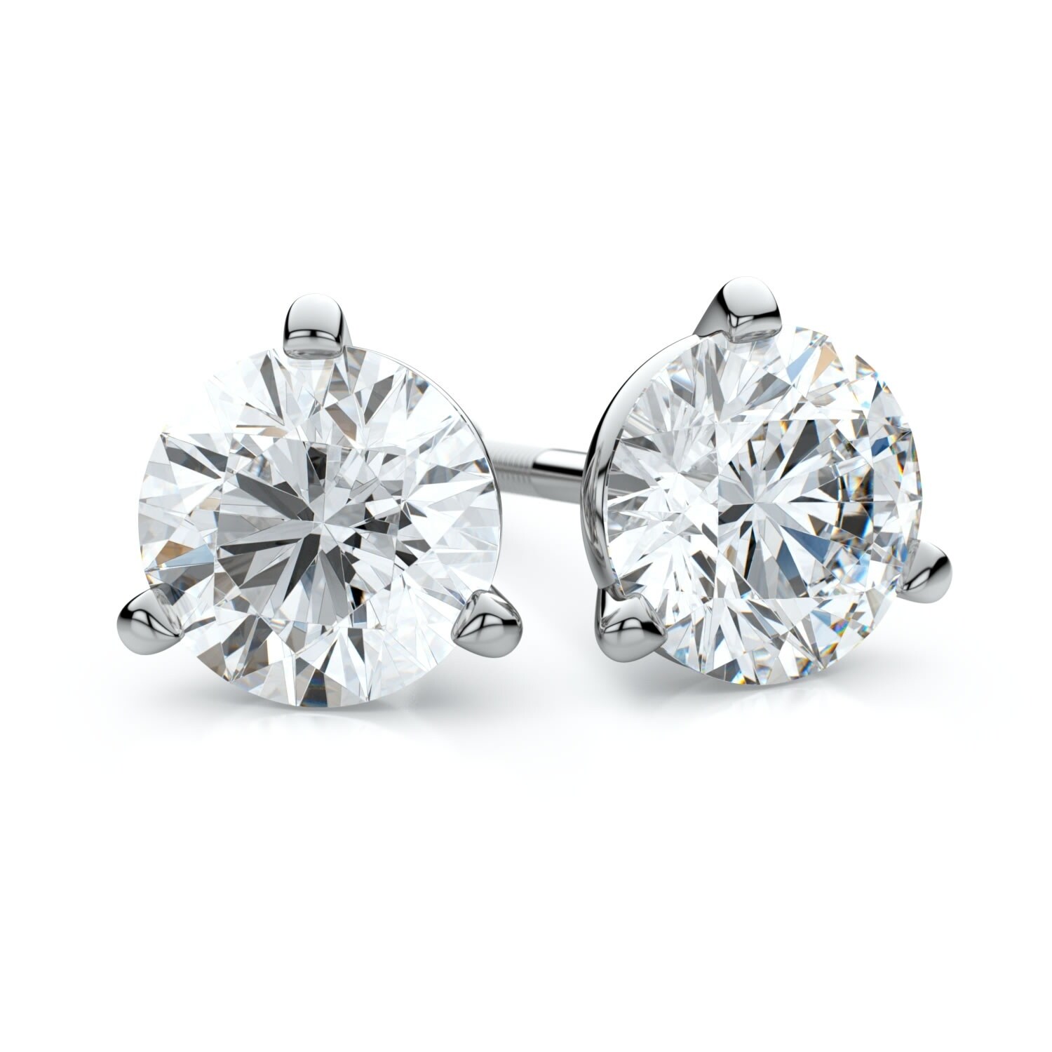 martini cut diamond stud earrings