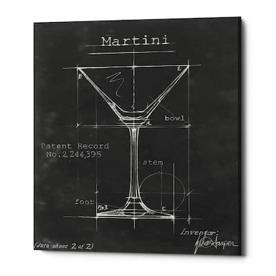 Epic Graffiti 'Barware Blueprint V' by Ethan Harper Giclee Canvas Wall Art, 12"x16"