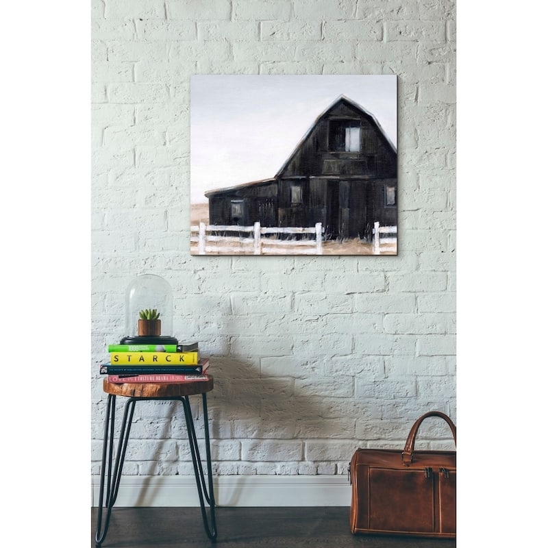 Epic Graffiti 'Black Barn II' by Ethan Harper Giclee Canvas Wall Art, 16"x12"