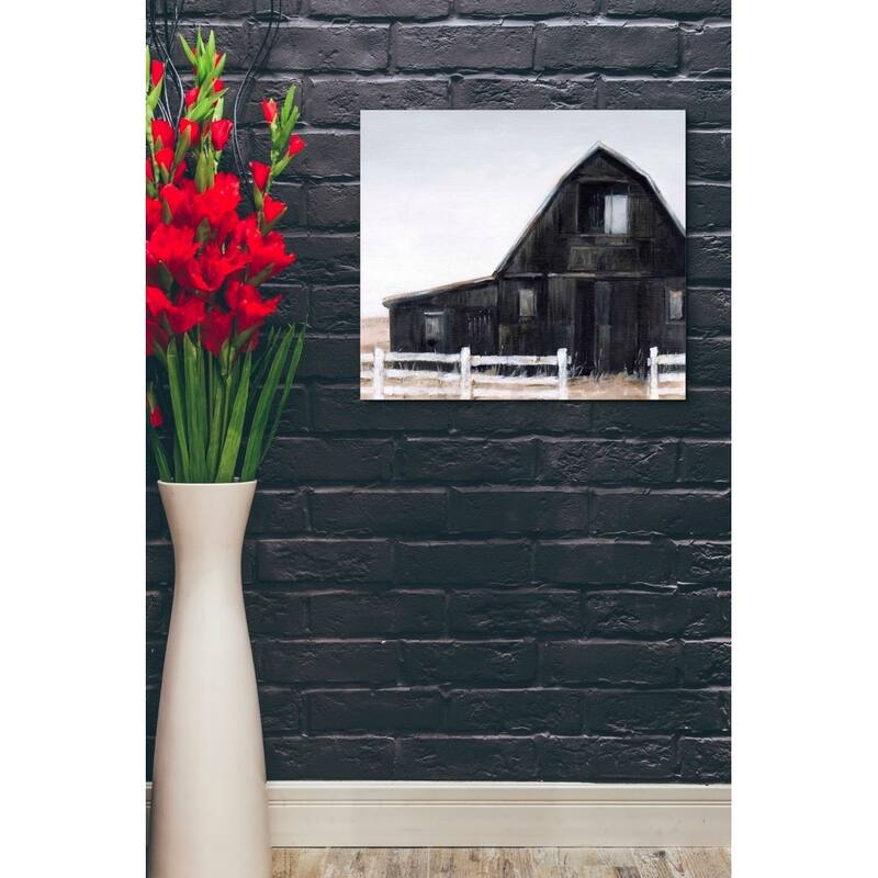 Epic Graffiti 'Black Barn II' by Ethan Harper Giclee Canvas Wall Art, 16"x12"