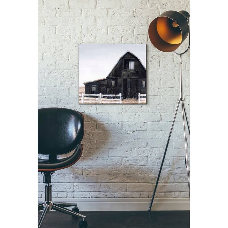 Epic Graffiti 'Black Barn II' by Ethan Harper Giclee Canvas Wall Art, 16"x12"
