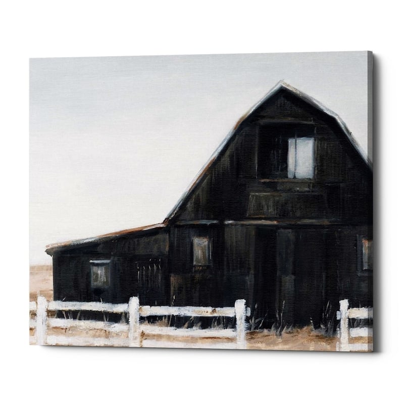 Epic Graffiti 'Black Barn II' by Ethan Harper Giclee Canvas Wall Art, 16"x12"
