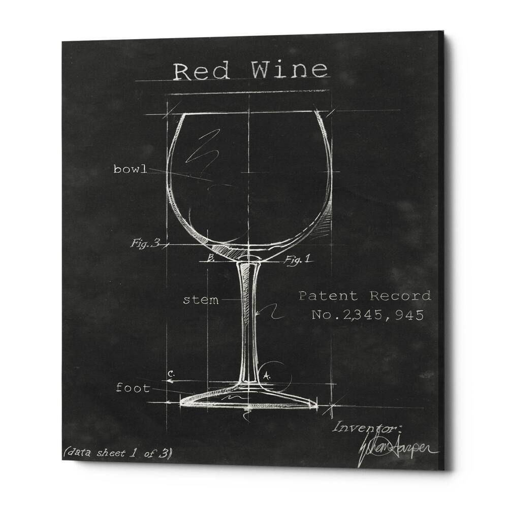 Epic Graffiti 'Barware Blueprint III' by Ethan Harper Giclee Canvas Wall Art, 12"x16"