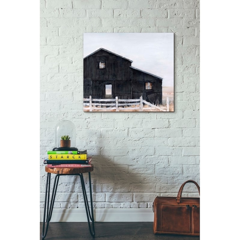 Epic Graffiti 'Black Barn I' by Ethan Harper Giclee Canvas Wall Art, 16"x12"