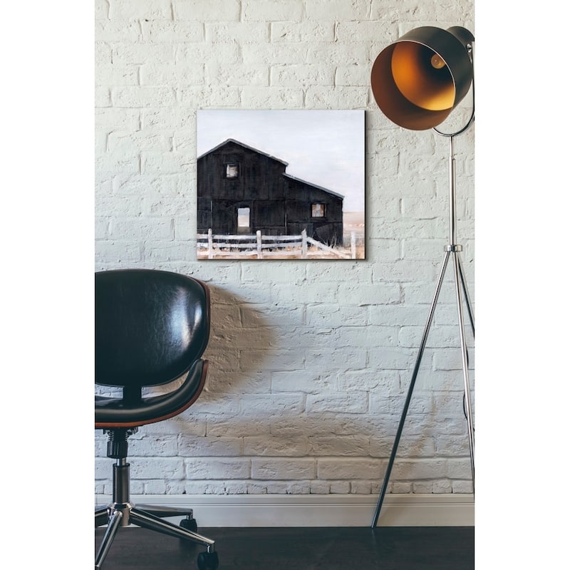 Epic Graffiti 'Black Barn I' by Ethan Harper Giclee Canvas Wall Art, 16"x12"