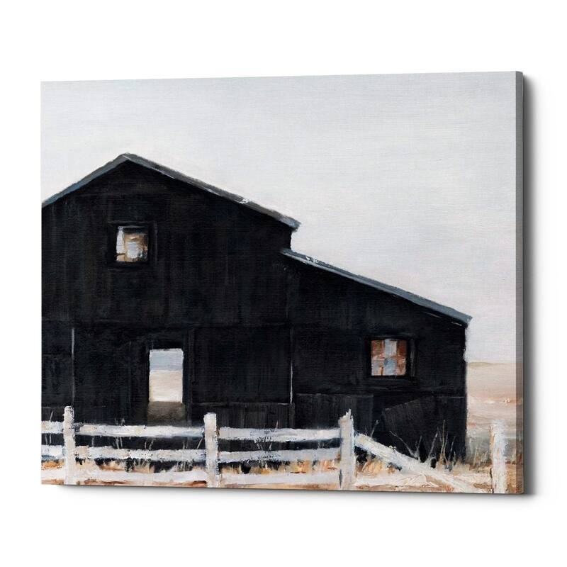 Epic Graffiti 'Black Barn I' by Ethan Harper Giclee Canvas Wall Art, 16"x12"