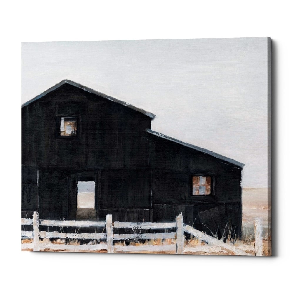 Epic Graffiti 'Black Barn I' by Ethan Harper Giclee Canvas Wall Art, 16"x12"