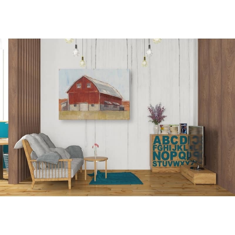Epic Graffiti 'Rustic Red Barn II' by Ethan Harper Giclee Canvas Wall Art, 16"x12"