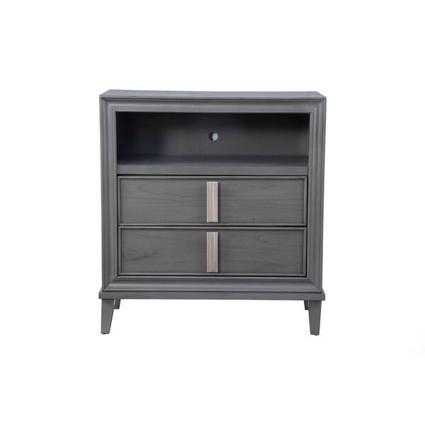 Shop Alpine Furniture Lorraine 5 Drawer Tv Media Chest Dark Grey