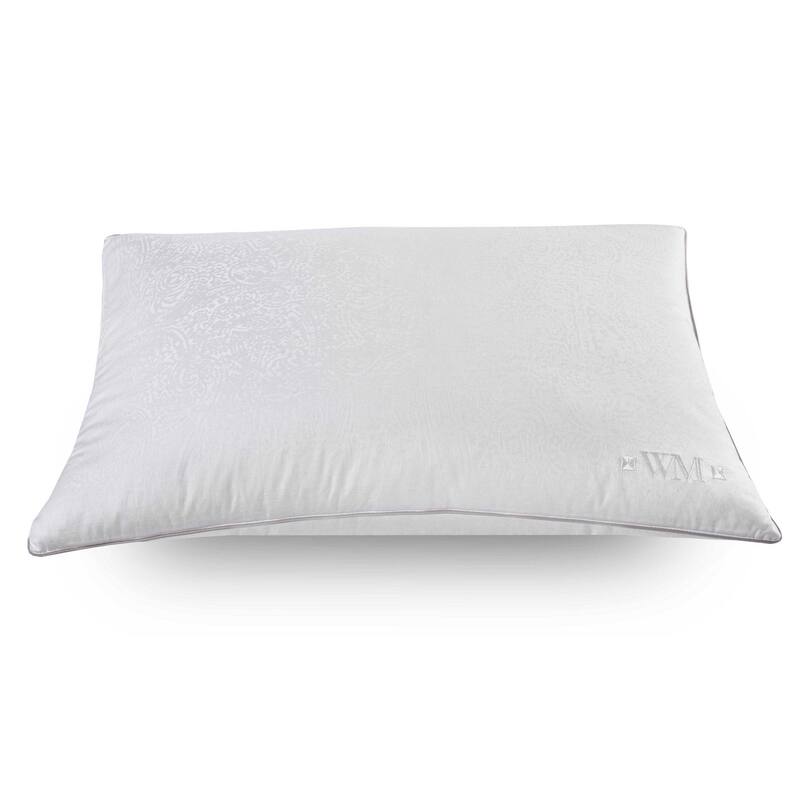 Wesley Mancini Collection Down Blend Jacquard Gusseted Pillow - White