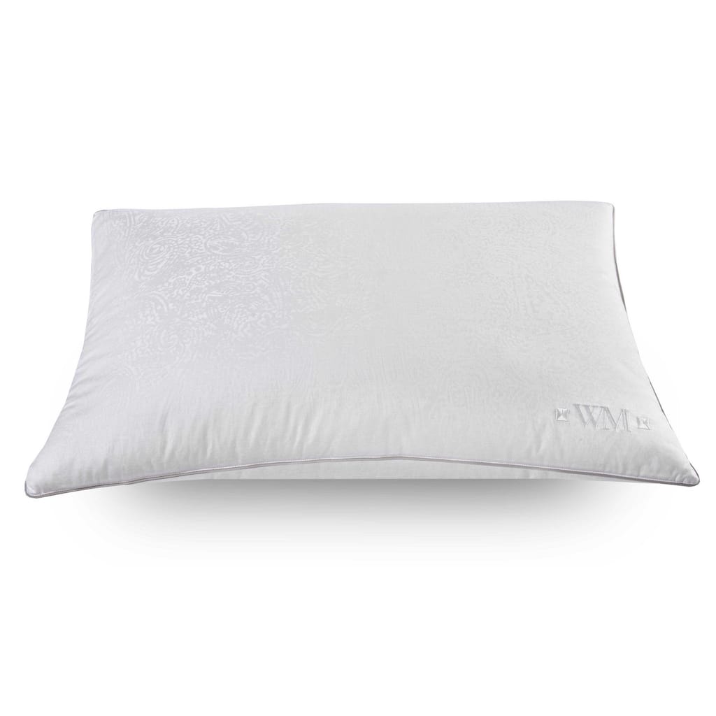 Wesley Mancini Collection Down Blend Jacquard Gusseted Pillow - White