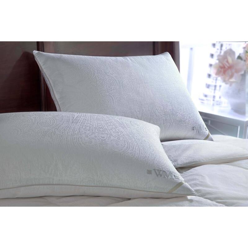 Wesley Mancini Collection Down Blend Jacquard Gusseted Pillow - White