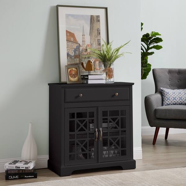 Shop Hatton Row Black Media Cabinet Free Shipping Today