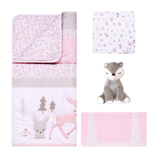 Shop Sweet Forest Friends 4 Piece Crib Bedding Set Overstock