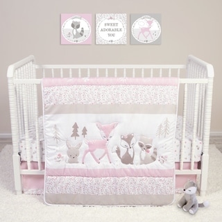 Sweet Forest Friends 4 Piece Crib Bedding Set