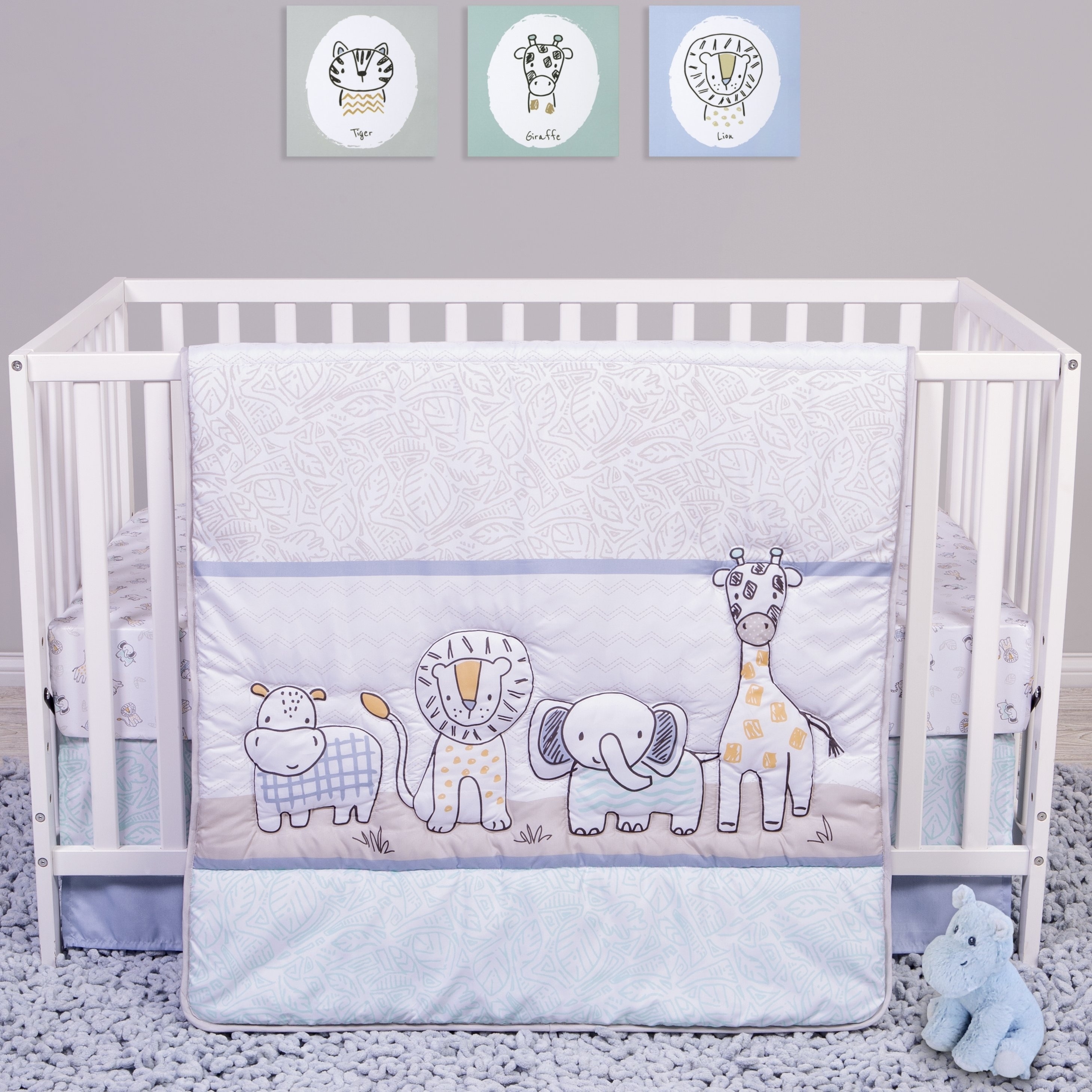 Shop Safari Yearbook 4 Piece Crib Bedding Set Overstock 28056273