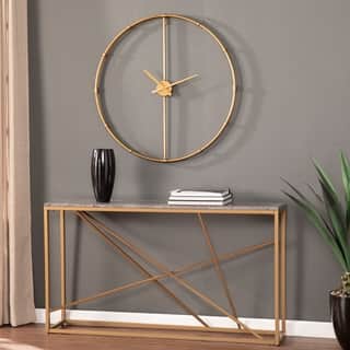SEI Furniture Dexdale Contemporary Gold Large Metal Clock