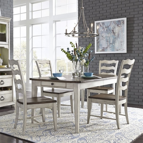 Parisian Marketplace Two-tone 5-piece Rectangular Table Set