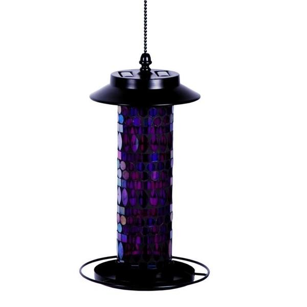 Shop Sun Ray Amethyst Mosaic Solar Bird Feeder On Sale