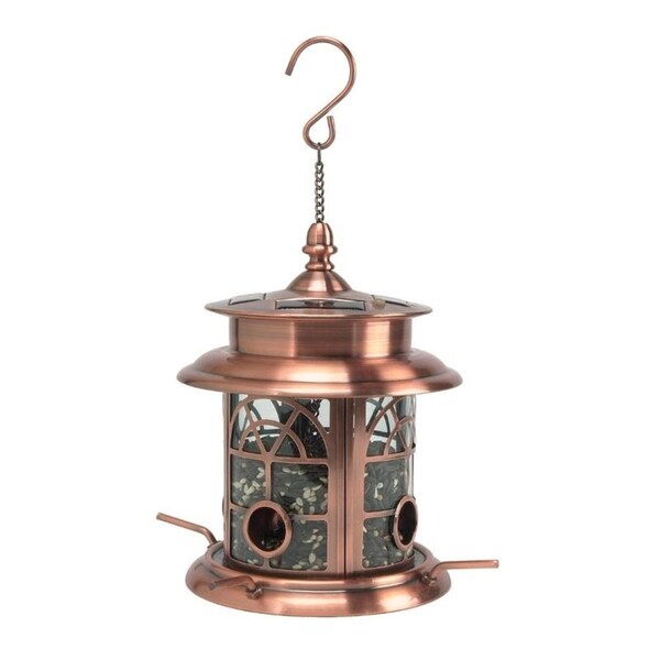 Shop Sun Ray Arch Inlay Solar Bird Feeder Copper On Sale