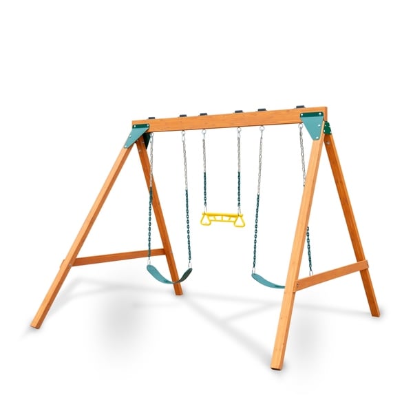 basic wooden swing set