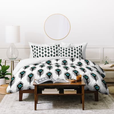 Deny Designs Peacock Feather Boho Duvet Cover Set