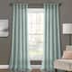 Porch & Den Alsea Burlap Knotted Tab Top Window Curtain Panel Pair - 84"L x 45"W - Blue