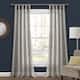 Porch & Den Alsea Burlap Knotted Tab Top Window Curtain Panel Pair - 84"L x 45"W - Light Gray