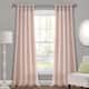 Porch & Den Alsea Burlap Knotted Tab Top Window Curtain Panel Pair - 84"L x 45"W - Blush