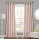 preview thumbnail 27 of 37, Porch & Den Alsea Burlap Knotted Tab Top Window Curtain Panel Pair 84"L x 45"W - Blush