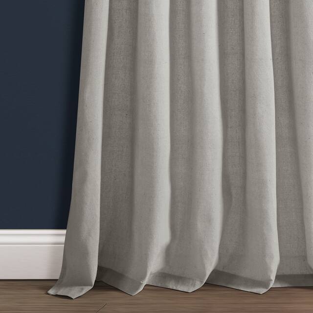Porch & Den Alsea Burlap Knotted Tab Top Window Curtain Panel Pair