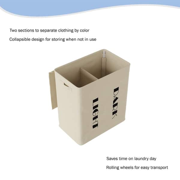Double Laundry Hamper With Lid And Wheels Two Sided Sorter Lid And Wheels Two Sided Sorter