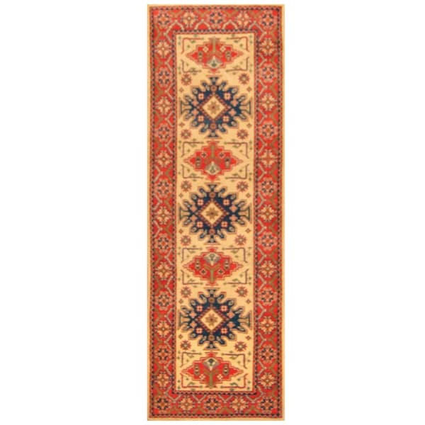Handmade One-of-a-Kind Kazak Wool Runner (Afghanistan) - 2'8 x 8'4