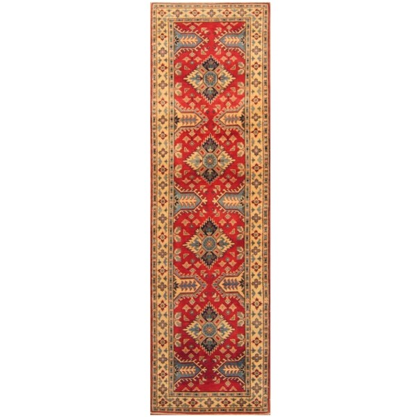 Handmade One-of-a-Kind Kazak Wool Runner (Afghanistan) - 2'8 x 9'8