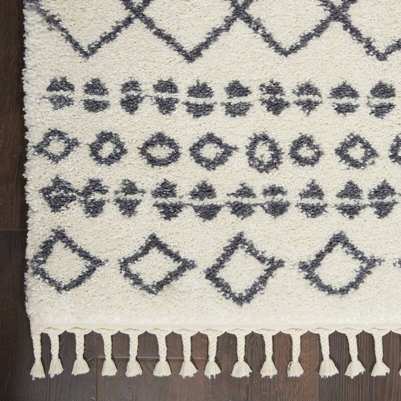 Nourison Moroccan Marrakesh Shag White Area Rug